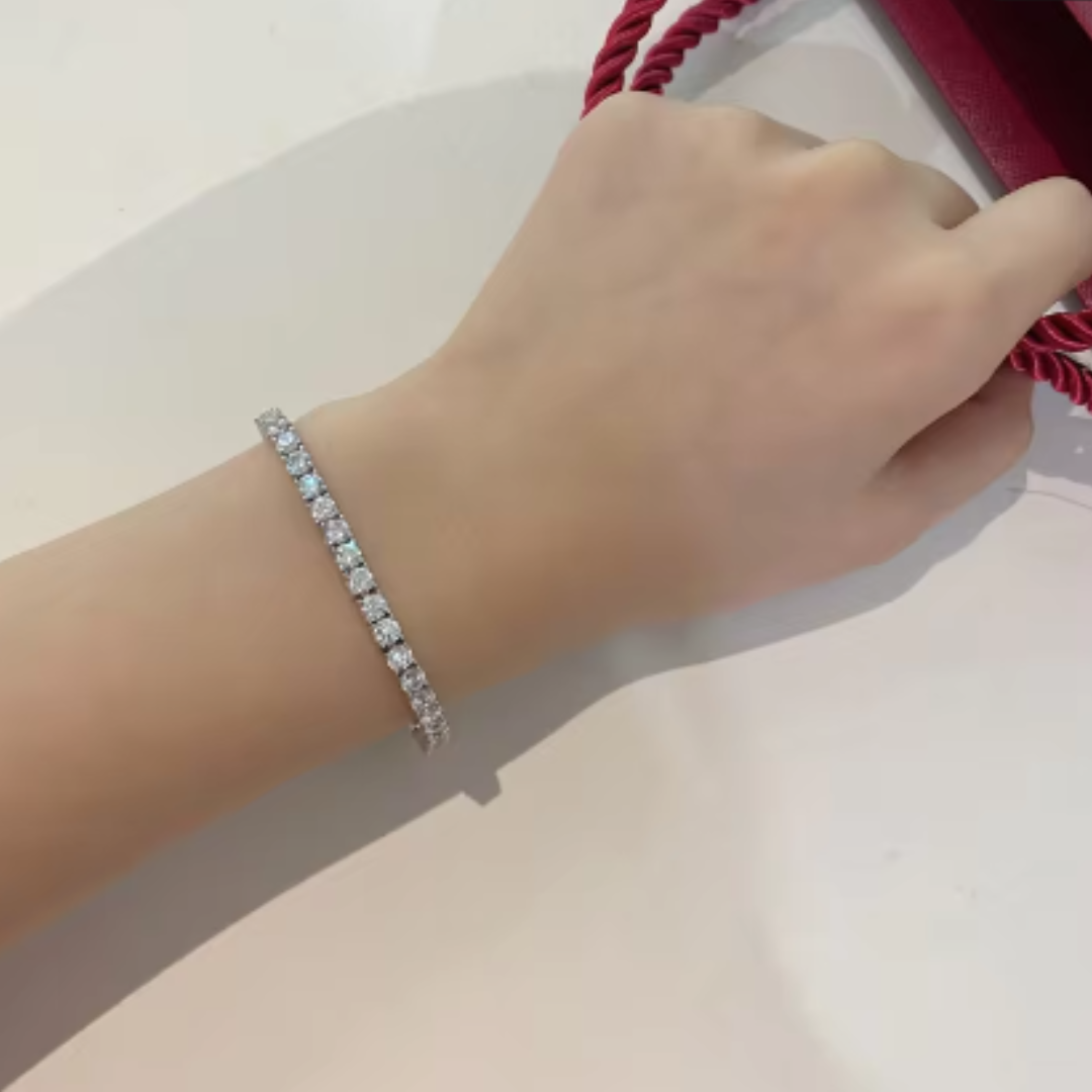 Pulsera de plata con circonitas