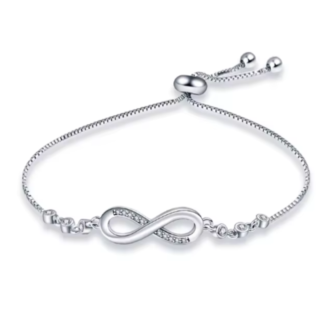 Pulsera de plata infinito con circonitas