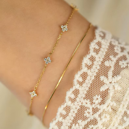 Pulsera de plata con circonitas bañada en oro