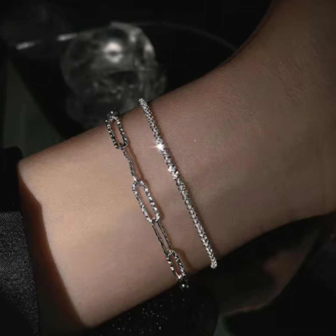 Pulsera tipo cordón de plata